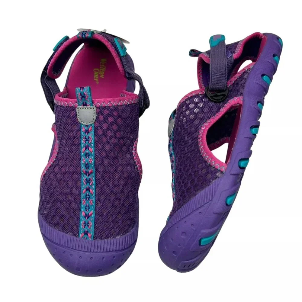Western Chief Youth Girl's Rainier Sport Sandals Size‎ 5-6 Purple Quick-Drying